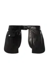 Brandon Maxwell The Dallas Leather Pocket Belt In Black