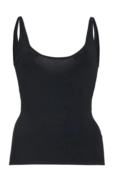 Brandon Maxwell The Daniella Sculpted Knit Tank Top In Black