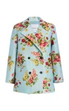 Brandon Maxwell The Delaney  Floral Wool-silk Tuxedo Jacket In Multi