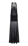 Brandon Maxwell The Delphine  Scoop Neck Racer Back Gown In Black