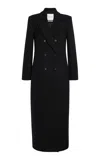 Brandon Maxwell The Demi Scarf-detailed Virgin Wool Coat In Black