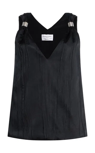 Brandon Maxwell The Drew V-neck Tank Top In Black