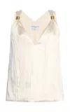 Brandon Maxwell The Drew V-neck Tank Top In Ivory