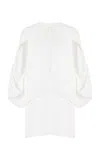 Brandon Maxwell The Edith Plunge-neck Mini Cape Dress In White