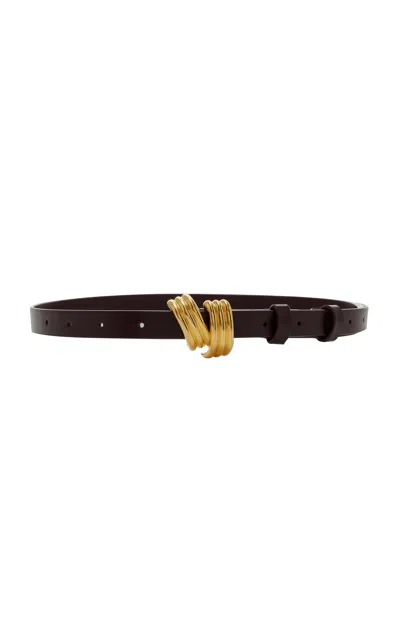 Brandon Maxwell The Edythe Baby Swirl Leather Belt In Burgundy
