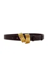 Brandon Maxwell The Edythe Swirl Leather Belt In Burgundy