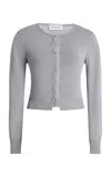 Brandon Maxwell The Ellery  Shrunken Cardigan In Gray