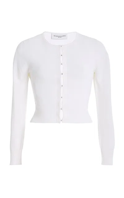 Brandon Maxwell The Ellery  Shrunken Cardigan In White