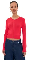 Brandon Maxwell Brnadon Maxwell Ellery Shrunken Cardigan In Red