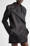 Brandon Maxwell The Elliot Double Breasted Virgin Wool & Silk Evening Jacket In Black