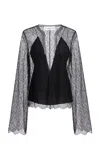 Brandon Maxwell The Eloise Chantilly Lace Top In Black