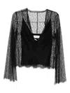 Brandon Maxwell The Eloise Chantilly Lace Top In Black