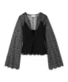 Brandon Maxwell The Eloise Chantilly Lace Top In Black