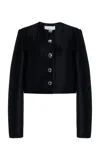 Brandon Maxwell The Eloise Pleated Sponge Silk Jacket In Black