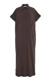 Brandon Maxwell The Emory Relaxed Twill Shirt Midi Dress