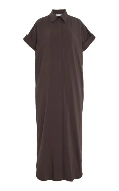 Brandon Maxwell The Emory Relaxed Twill Shirt Midi Dress