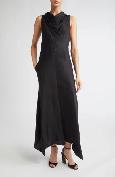 Brandon Maxwell The Fallon Cowl Neck A-line Dress In Black