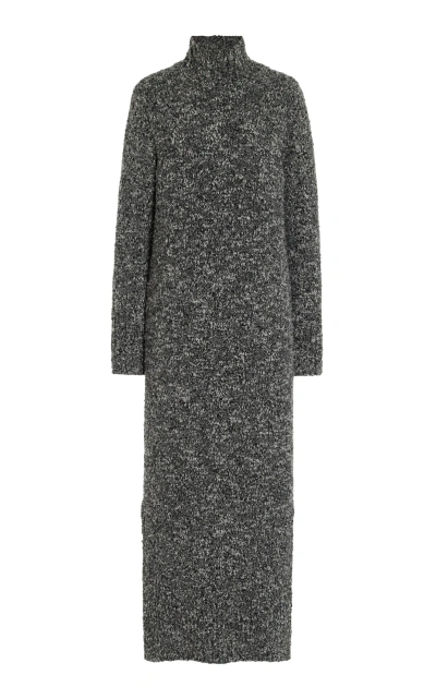 Brandon Maxwell The Frankie Muskox Turtleneck Midi Dress In Black,white
