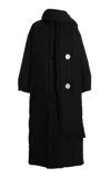 Brandon Maxwell The Freya Scarf-detailed Water-resistant Coat In Black