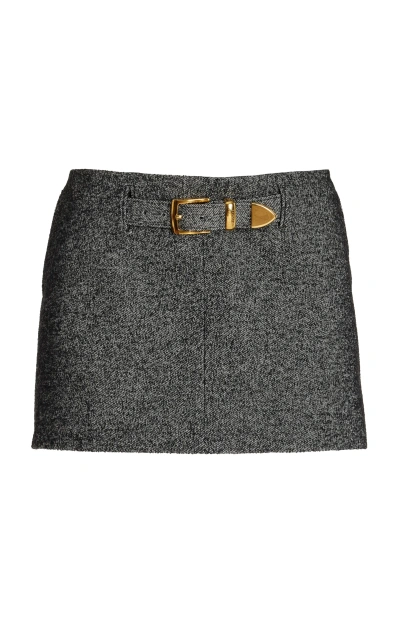 Brandon Maxwell The Gabriella Mini Skirt With Belt In Black,white