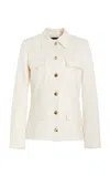 Brandon Maxwell The Gage Stretch Linen-cotton Jacket In Ivory