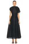 Brandon Maxwell The Genevieve Draped Bodice Maxi Dress In Black