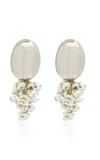Brandon Maxwell The Goji Earrings With Dangling Stones In Silver