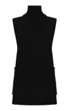 Brandon Maxwell The Grayson Ribbed Cashmere-blend Gilet In Black