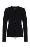 Brandon Maxwell The Greer Zip-front Jacquard Cardigan In Black