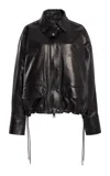 Brandon Maxwell The Harper Leather Balloon Jacket In Black