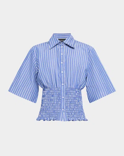 Brandon Maxwell The Harte Smocked Button-front Shirt