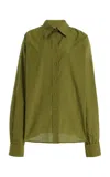 Brandon Maxwell The Harvey Relaxed Cotton Boyfriend Shirt In Green