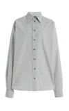 Brandon Maxwell The Harvey Relaxed Cotton Boyfriend Shirt In Gray
