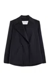 Brandon Maxwell The Haven  Trapeze Wool-blend Blazer In Blue