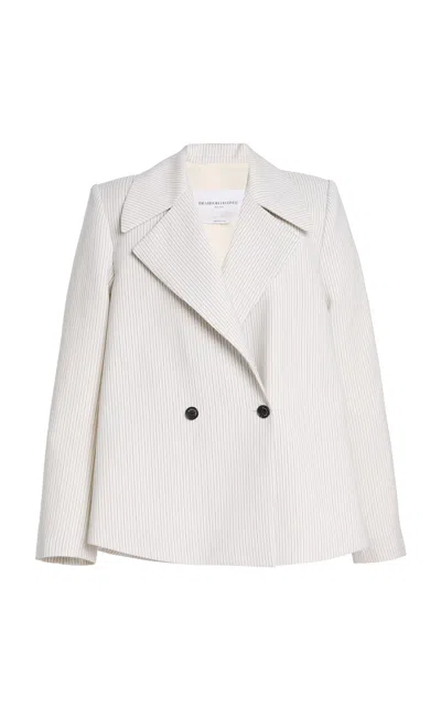 Brandon Maxwell The Haven  Trapeze Wool-blend Blazer In White