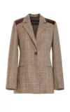 Brandon Maxwell The Hayes Paneled Linen-cotton Blazer In Plaid