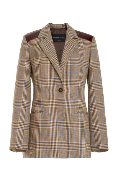Brandon Maxwell The Hayes Paneled Linen-cotton Blazer In Plaid
