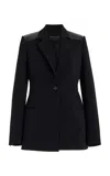 Brandon Maxwell The Hayes Wool-silk Crepe Blazer In Black