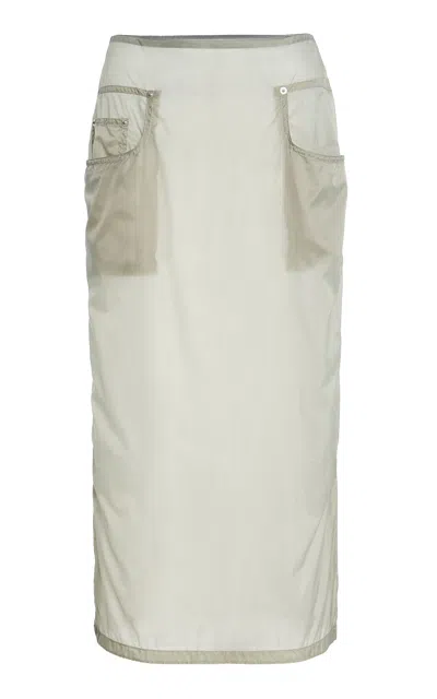 Brandon Maxwell The Herron Nylon Midi Skirt In Gray
