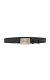 Brandon Maxwell The Hollis Belt With Fluted Buckle In Black