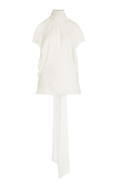Brandon Maxwell The Ilana Silk Layered Top In White