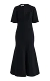 Brandon Maxwell The Ines Scoop-neck Crepe Midi Dress In Black