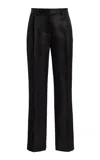 Brandon Maxwell The Irving Relaxed Wool-silk Straight-leg Pants In Black