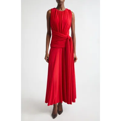 Brandon Maxwell The Isadora Draped Jersey Maxi Dress In Red