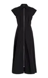 Brandon Maxwell The Jace Collared Cotton Dress In Black