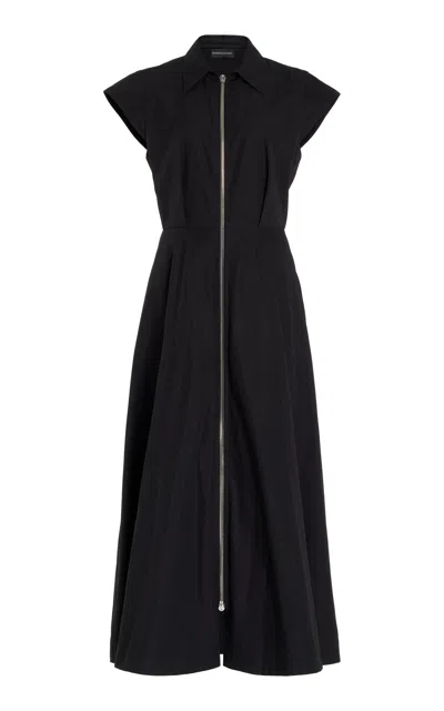 Brandon Maxwell The Jace Collared Cotton Dress In Black