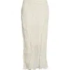 Brandon Maxwell The James Metallic Organza Straight Skirt In White