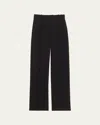 Brandon Maxwell The Jax Straight Leg Wool Trousers In Black