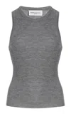 Brandon Maxwell The Jett Ribbed Cashmere Tank Top In Grey