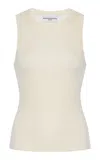 Brandon Maxwell The Jett Ribbed Cashmere Tank Top In Ivory